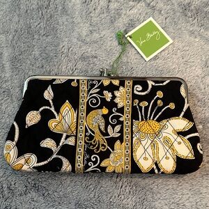 Vera Bradley Black and Yellow Floral Clutch